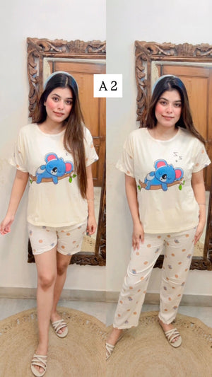 Nightsuit L111 (tshirt,shorts n lower)