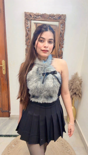 Furr Halter Neck Bustier
