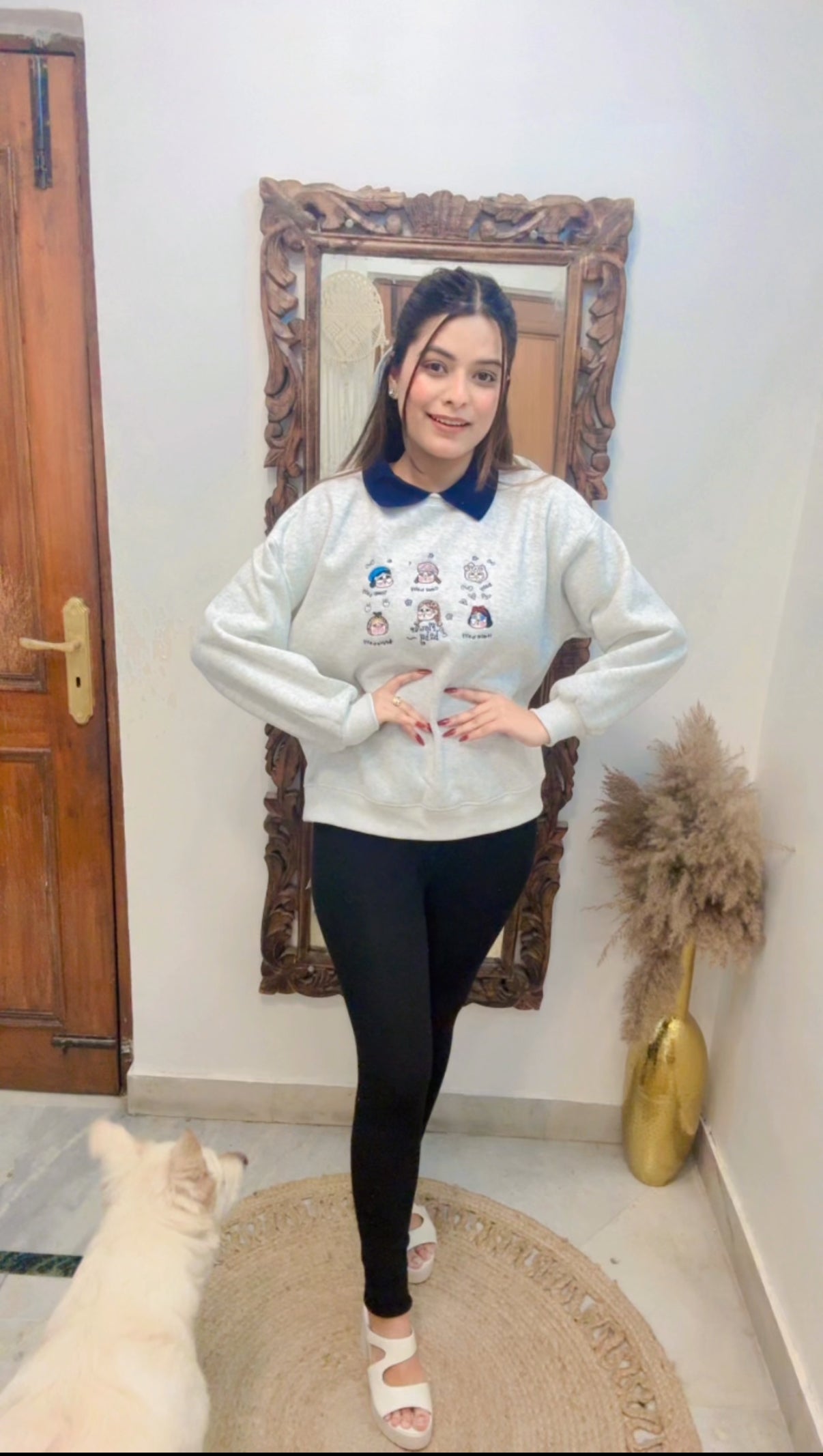 Sweatshirt with fleece