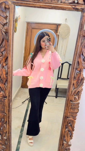 Bow Wollen Cardigan