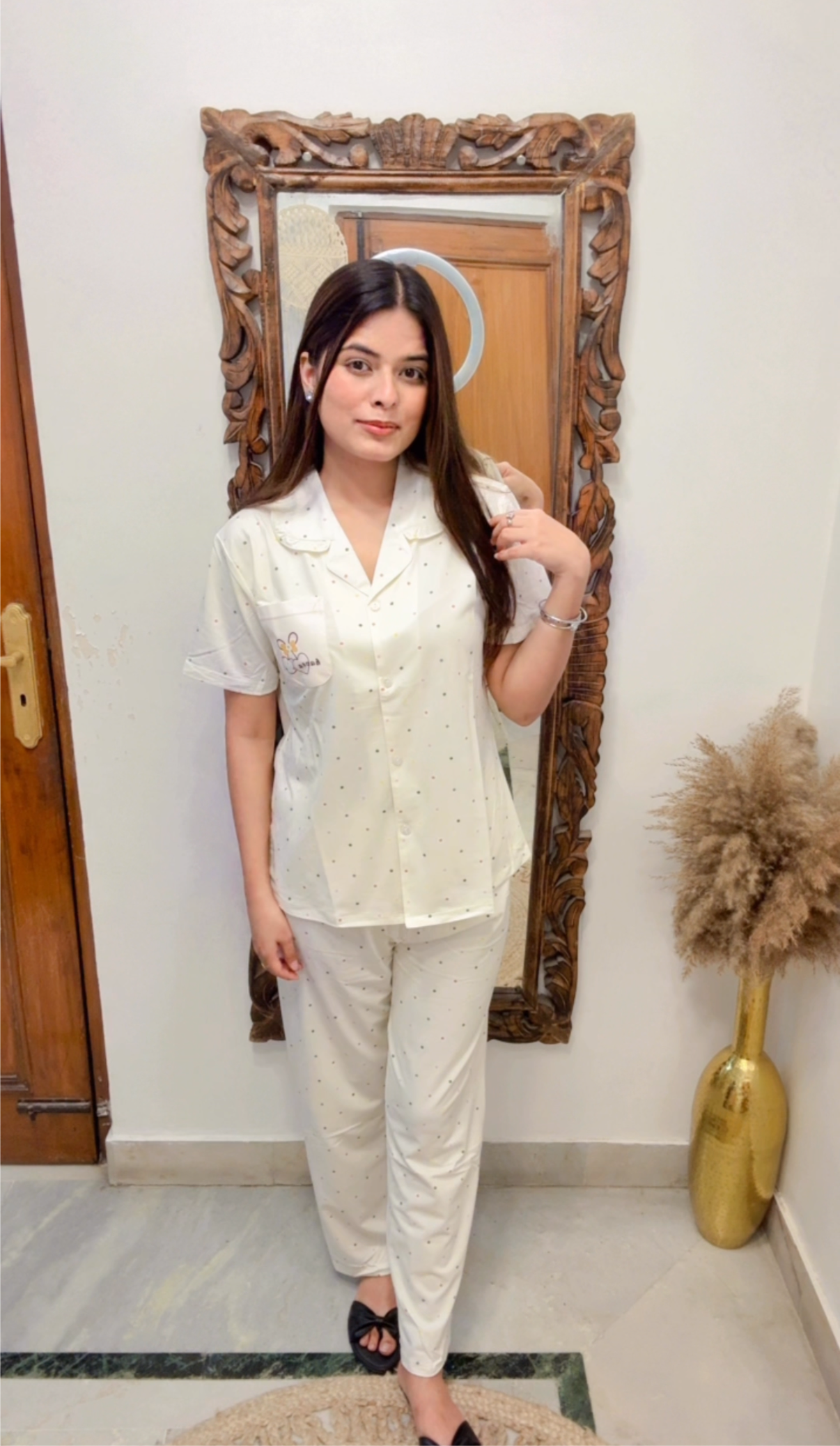 Frill Polka Nightwear