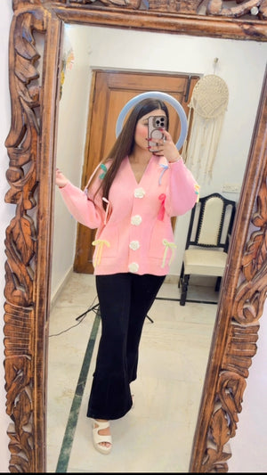 Bow Wollen Cardigan