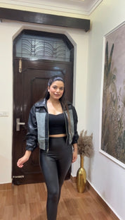 Lit Denim+Leather Jacket