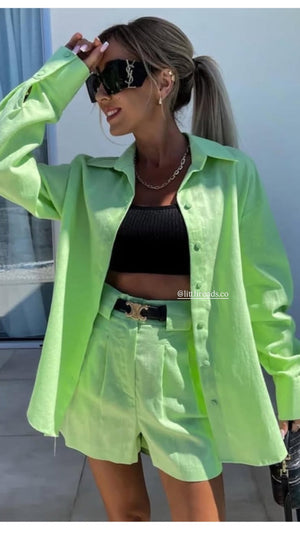 Navi Shorts Co ord with Belt