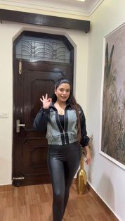 Lit Denim+Leather Jacket