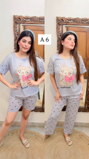 Nightsuit L111 (tshirt,shorts n lower)