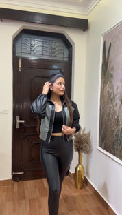 Lit Denim+Leather Jacket