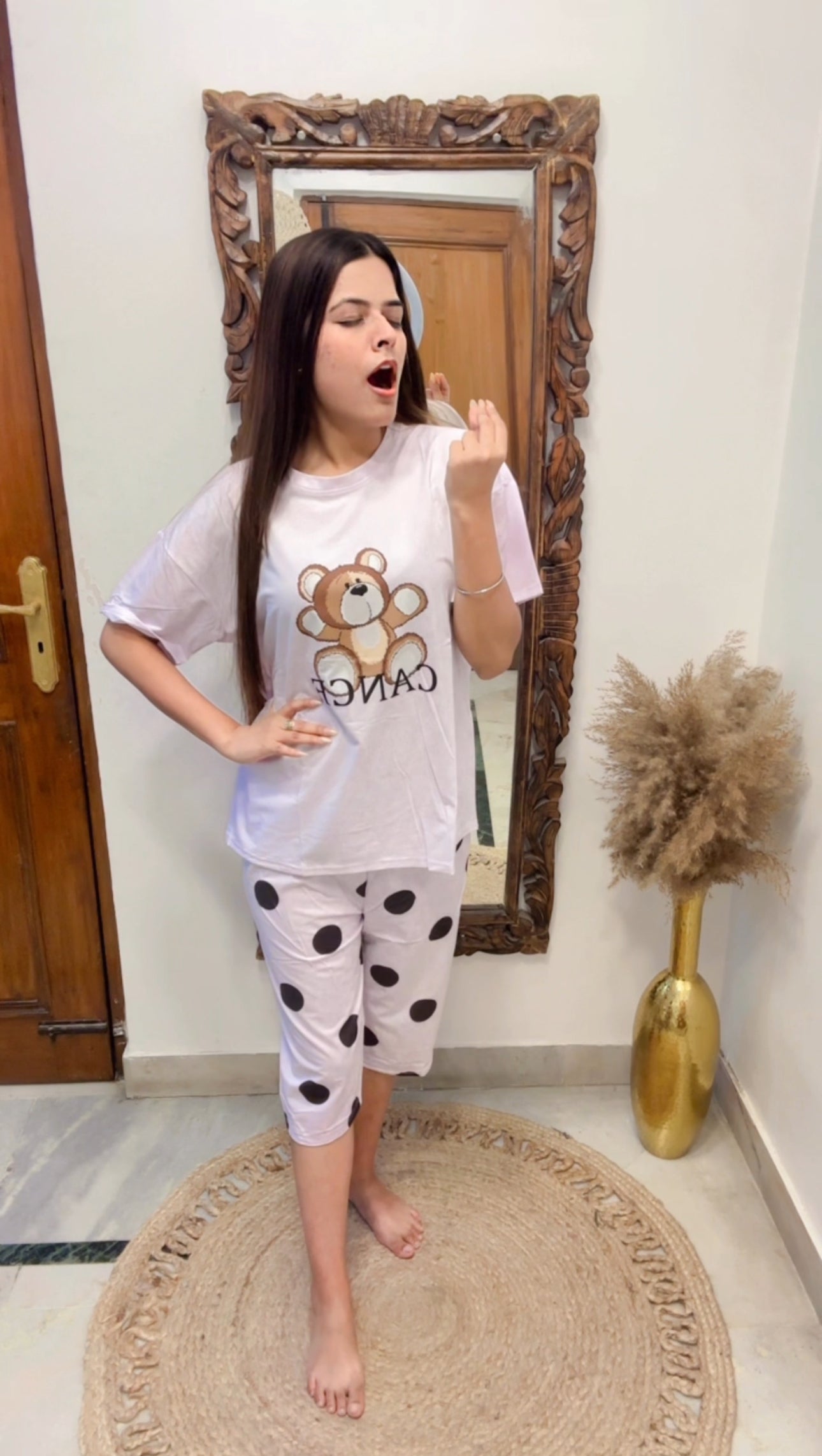 Polka Kapri Nightsuit