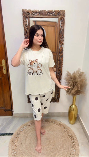 Polka Kapri Nightsuit